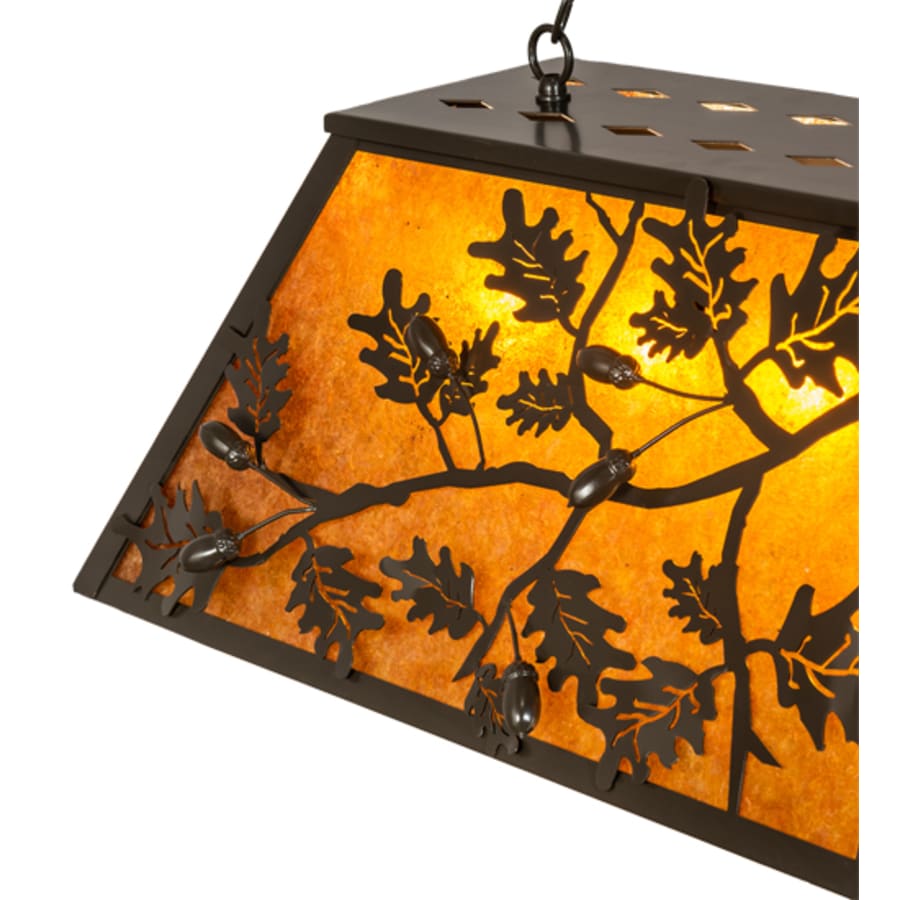 Meyda Tiffany Leaf and Acorn 9 Light 54" Wide Linear Pendant