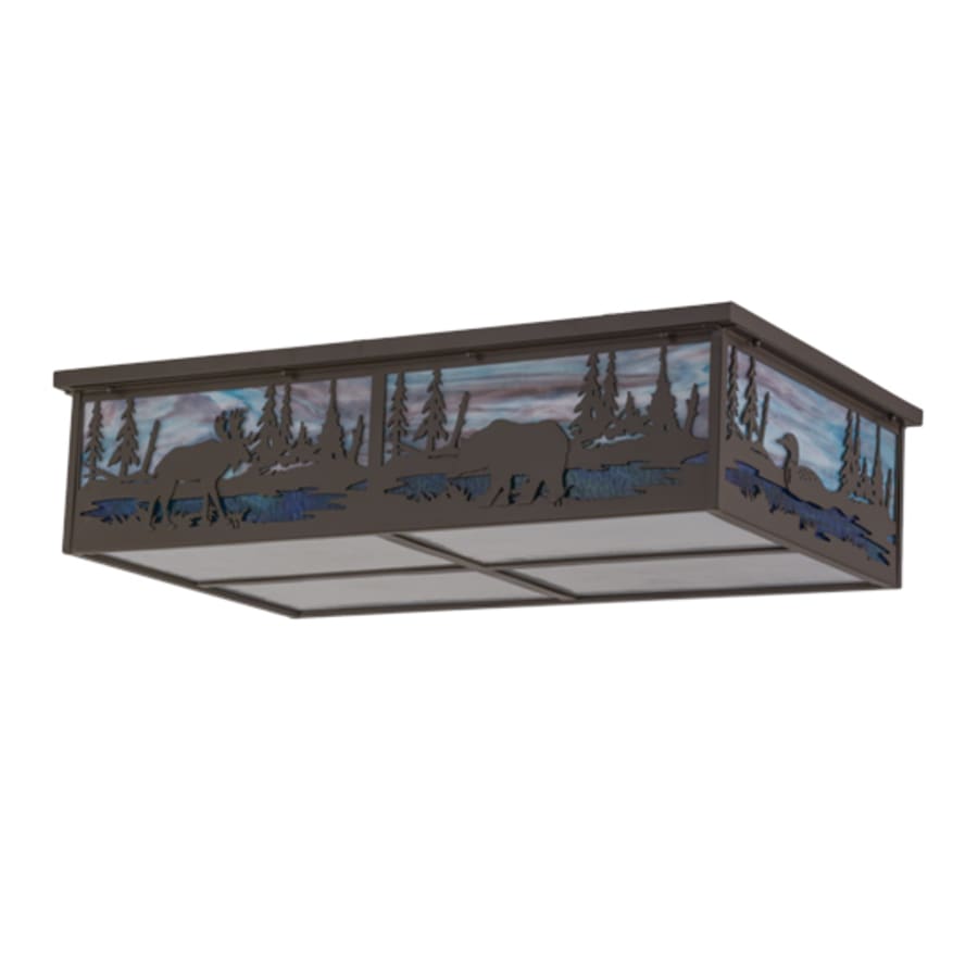 Meyda Tiffany Wildlife at Pine Lake 8 Light 36" Wide Flush Mount Ceiling Fixture