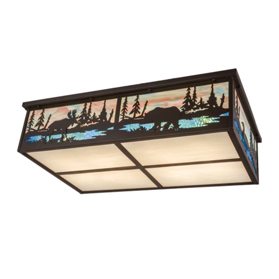 Meyda Tiffany Wildlife at Pine Lake 8 Light 36" Wide Flush Mount Ceiling Fixture