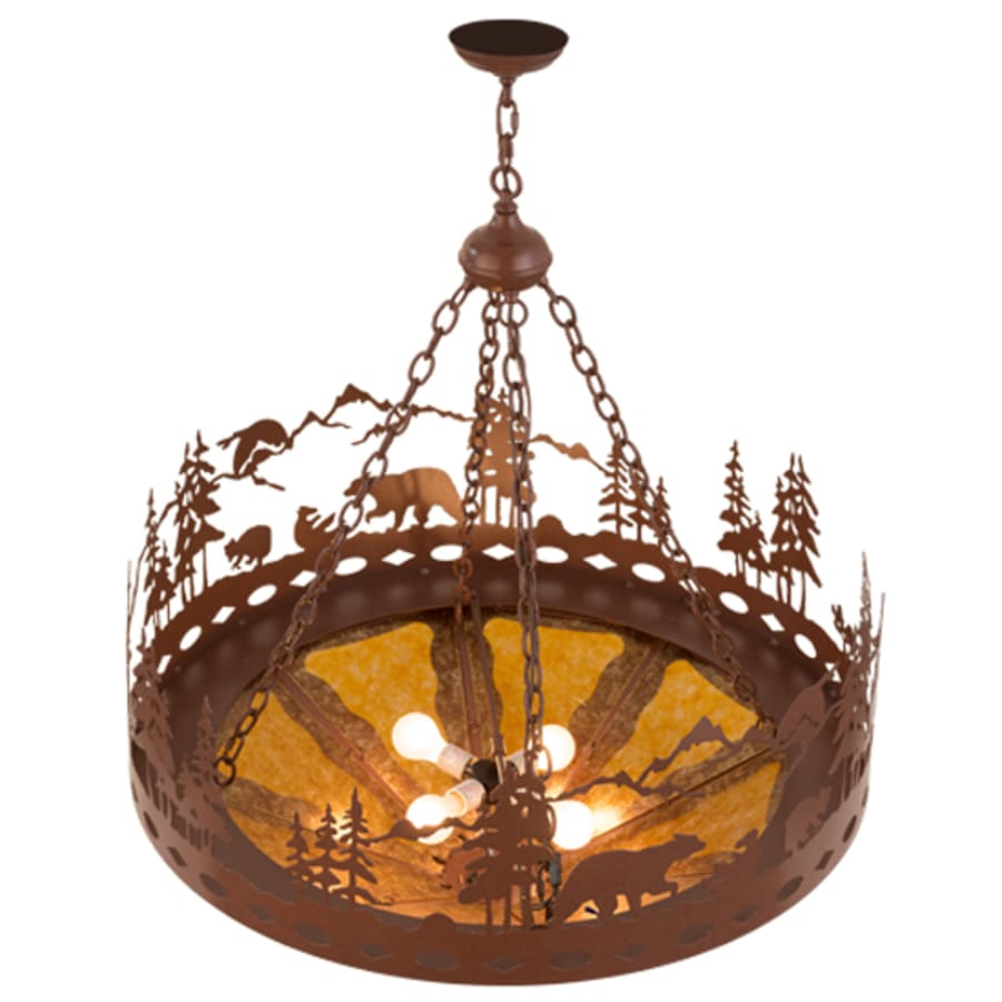 Meyda Tiffany Bear Family 4 Light 36" Wide Pendant