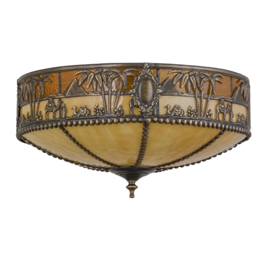 Meyda Tiffany Camel 3 Light 16" Wide Flush Mount Bowl Ceiling Fixture