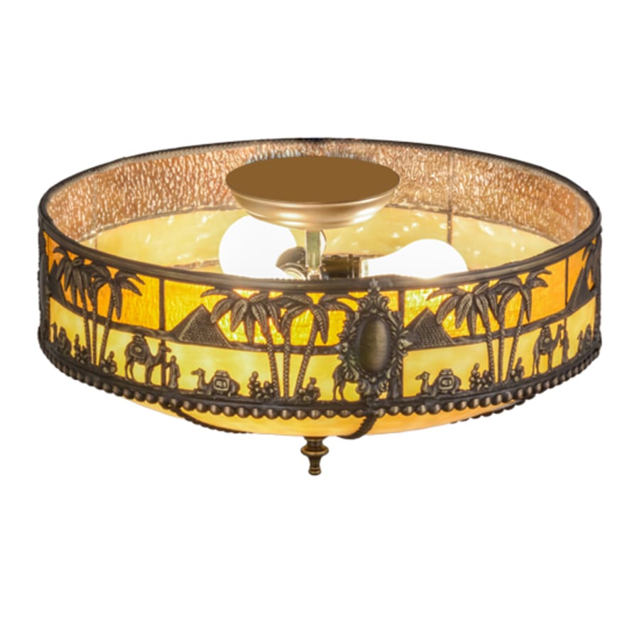 Meyda Tiffany Camel 3 Light 16" Wide Flush Mount Bowl Ceiling Fixture