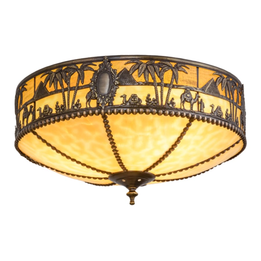 Meyda Tiffany Camel 3 Light 16" Wide Flush Mount Bowl Ceiling Fixture