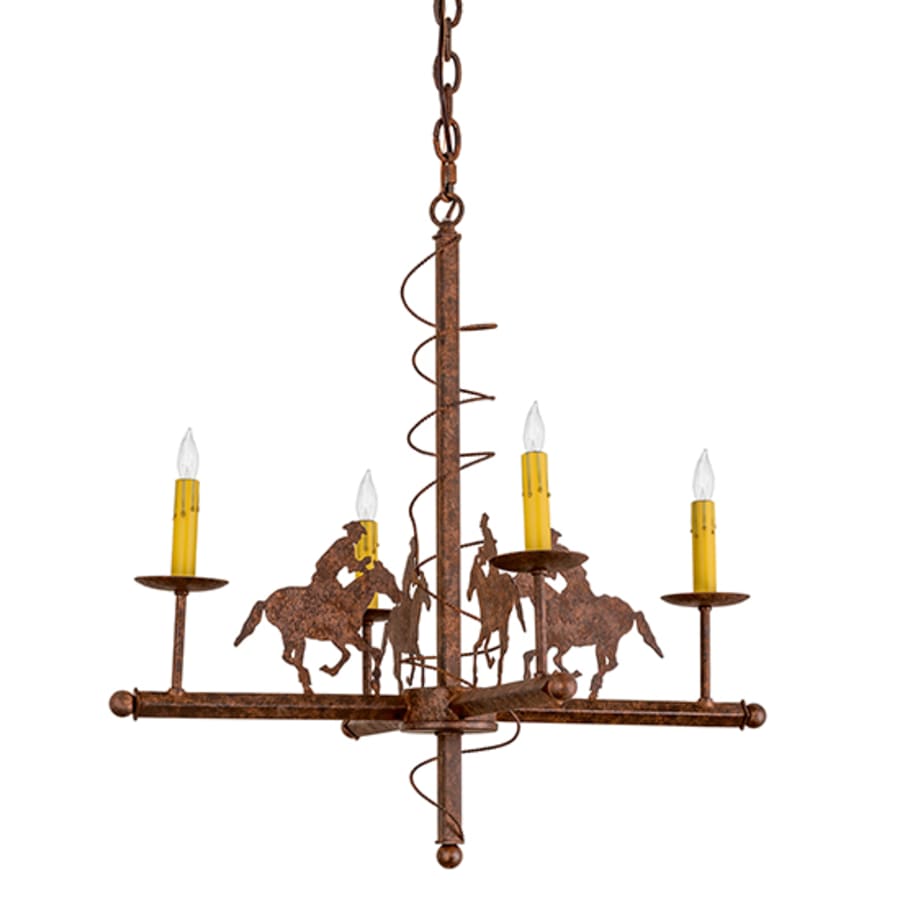 Meyda Tiffany Cowboy 4 Light 26" Wide Taper Candle Style Chandelier