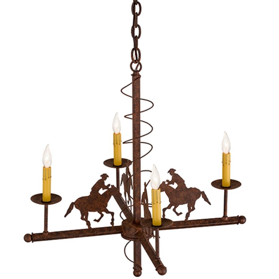 Meyda Tiffany Cowboy 4 Light 26" Wide Taper Candle Style Chandelier