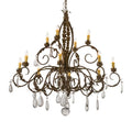 Meyda Tiffany New Country French 12 Light 50" Wide Crystal Candle Style Chandelier