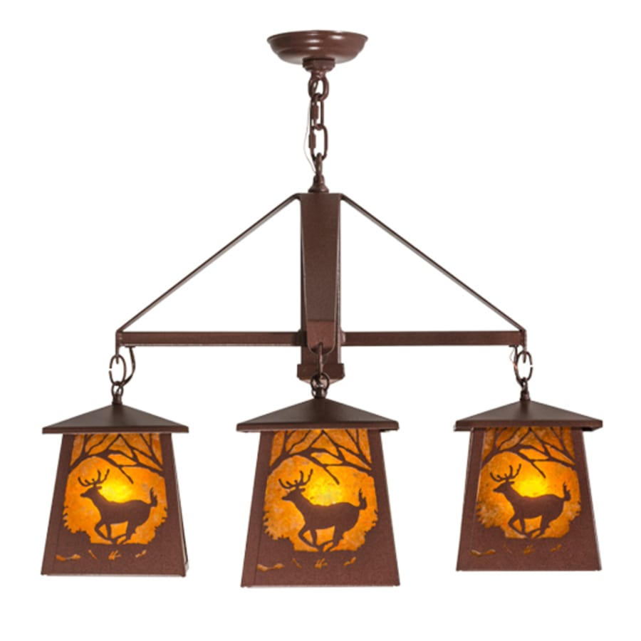 Meyda Tiffany Deer at Dawn 4 Light 28" Wide Chandelier