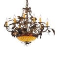 Meyda Tiffany Greenbriar Oak 9 Light 34" Wide Taper Candle Style Chandelier