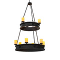 Meyda Tiffany Lorenzo 9 Light 48" Wide Pillar Candle Ring Chandelier