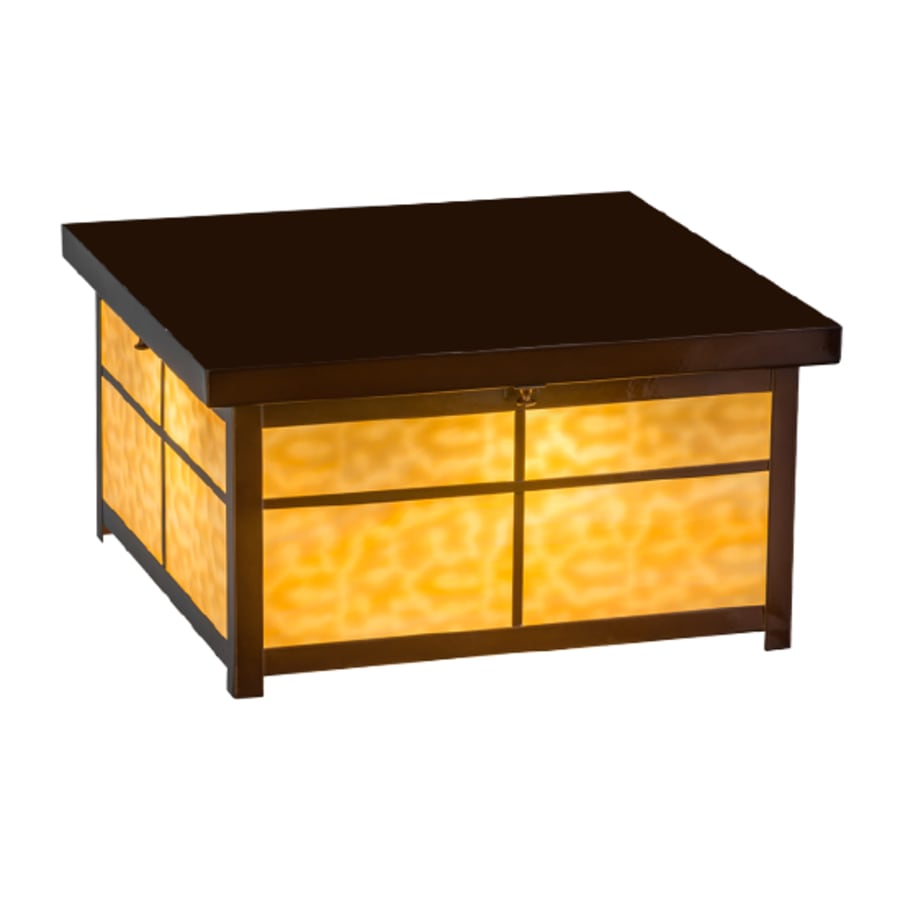 Meyda Tiffany Mission 4 Light 24" Wide Flush Mount Square Ceiling Fixture - Transparent Copper Finish