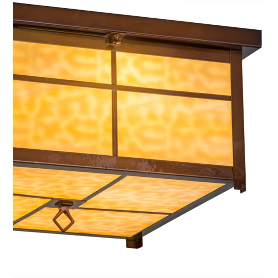 Meyda Tiffany Mission 4 Light 24" Wide Flush Mount Square Ceiling Fixture - Transparent Copper Finish