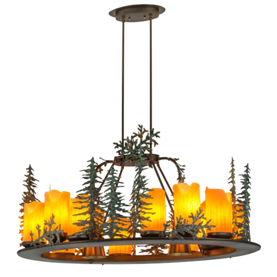 Meyda Tiffany Long Tall Pines 12 Light 27" Wide Ring Chandelier
