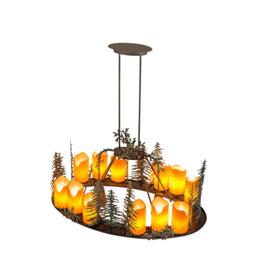 Meyda Tiffany Long Tall Pines 12 Light 27" Wide Ring Chandelier