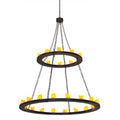Meyda Tiffany Loxley 28 Light 60" Wide Pillar Candle Ring Chandelier