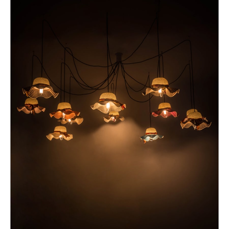 Meyda Tiffany Castiliolite Cappelli 12 Light Adjustable Width Abstract Multi Light Pendant