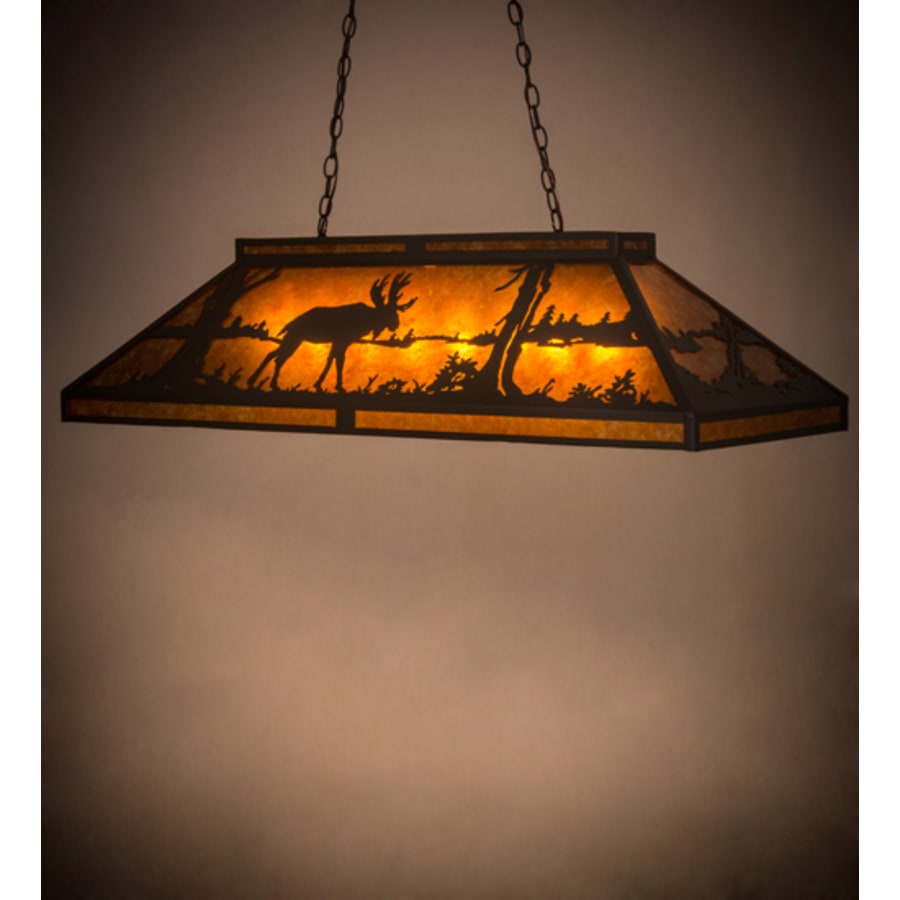 Meyda Tiffany Moose and Black Bear 9 Light 48" Wide Linear Pendant