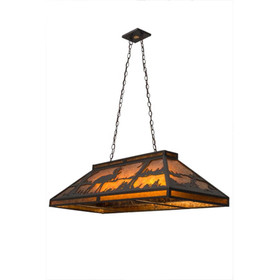 Meyda Tiffany Moose and Black Bear 9 Light 48" Wide Linear Pendant