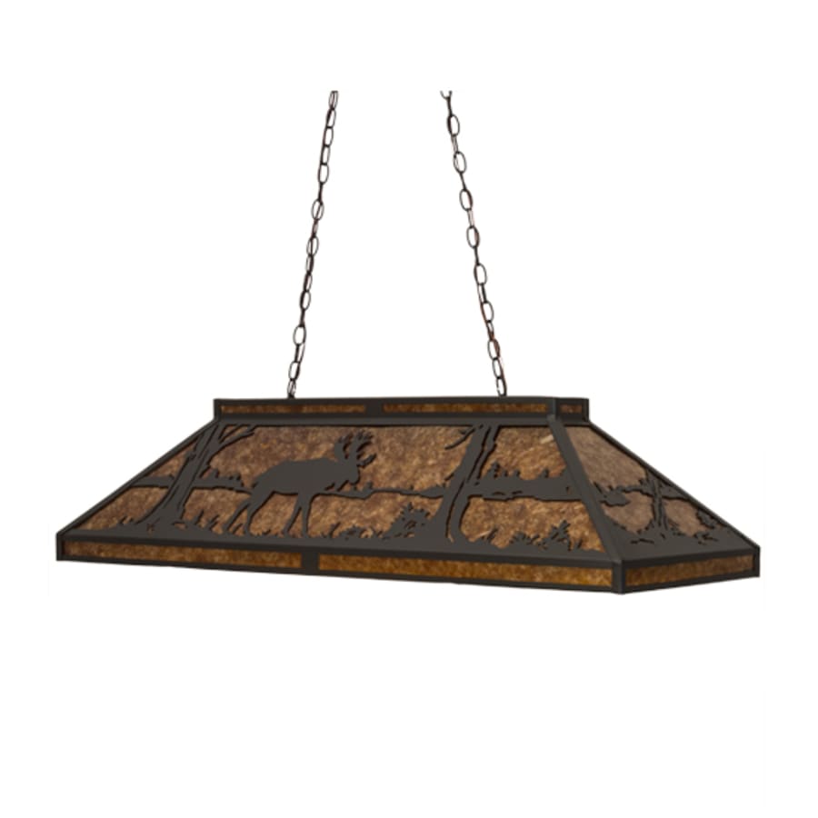 Meyda Tiffany Moose and Black Bear 9 Light 48" Wide Linear Pendant