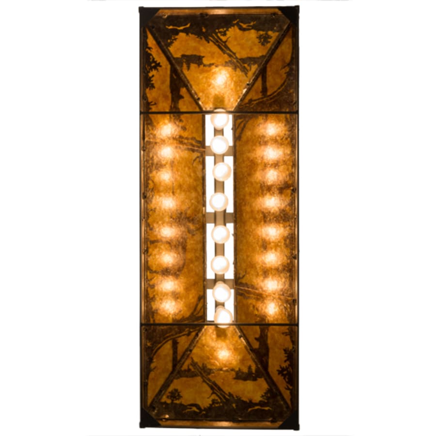 Meyda Tiffany Moose and Black Bear 9 Light 48" Wide Linear Pendant