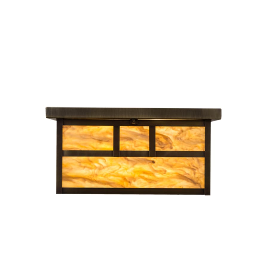 Meyda Tiffany Hyde Park Double Bar Mission 4 Light 29" Wide Flush Mount Square Ceiling Fixture