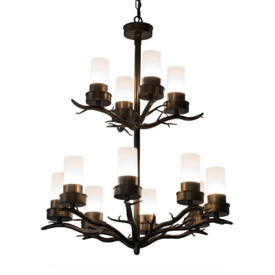 Meyda Tiffany Winter Solstice 12 Light 30" Wide Pillar Candle Chandelier