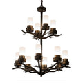 Meyda Tiffany Winter Solstice 12 Light 30" Wide Pillar Candle Chandelier