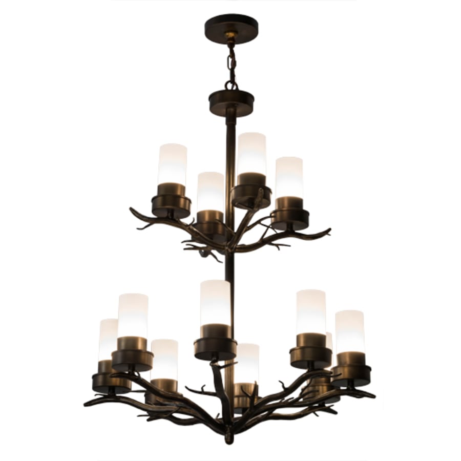 Meyda Tiffany Winter Solstice 12 Light 30" Wide Pillar Candle Chandelier