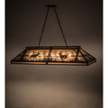Meyda Tiffany Elk and Deer at Lake 9 Light 61" Wide Linear Pendant