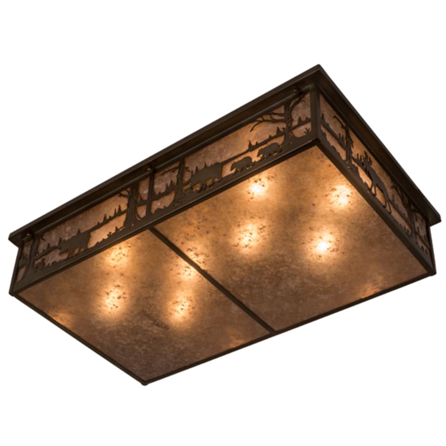 Meyda Tiffany Bears and Moose at Lake 8 Light 35" Wide Flush Mount Ceiling Fixture