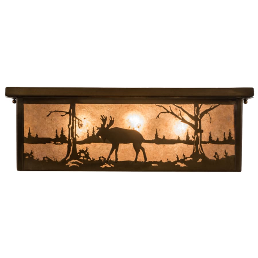 Meyda Tiffany Bears and Moose at Lake 8 Light 35" Wide Flush Mount Ceiling Fixture