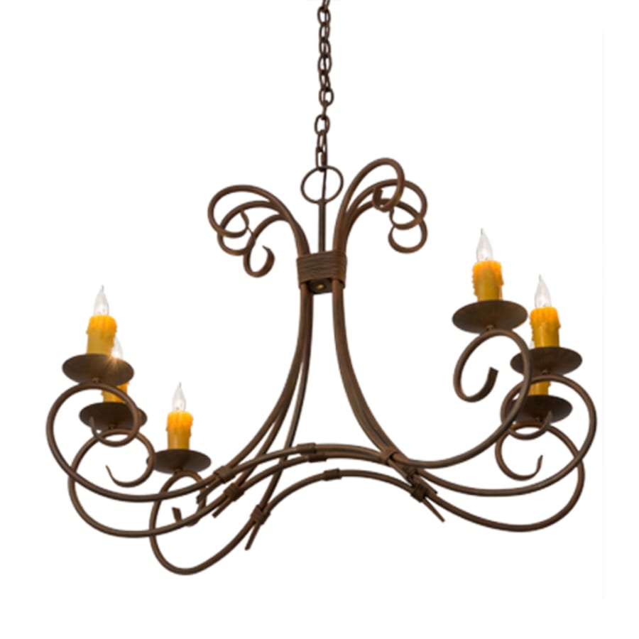 Meyda Tiffany Long Elon 6 Light 36" Wide Taper Candle Style Chandelier