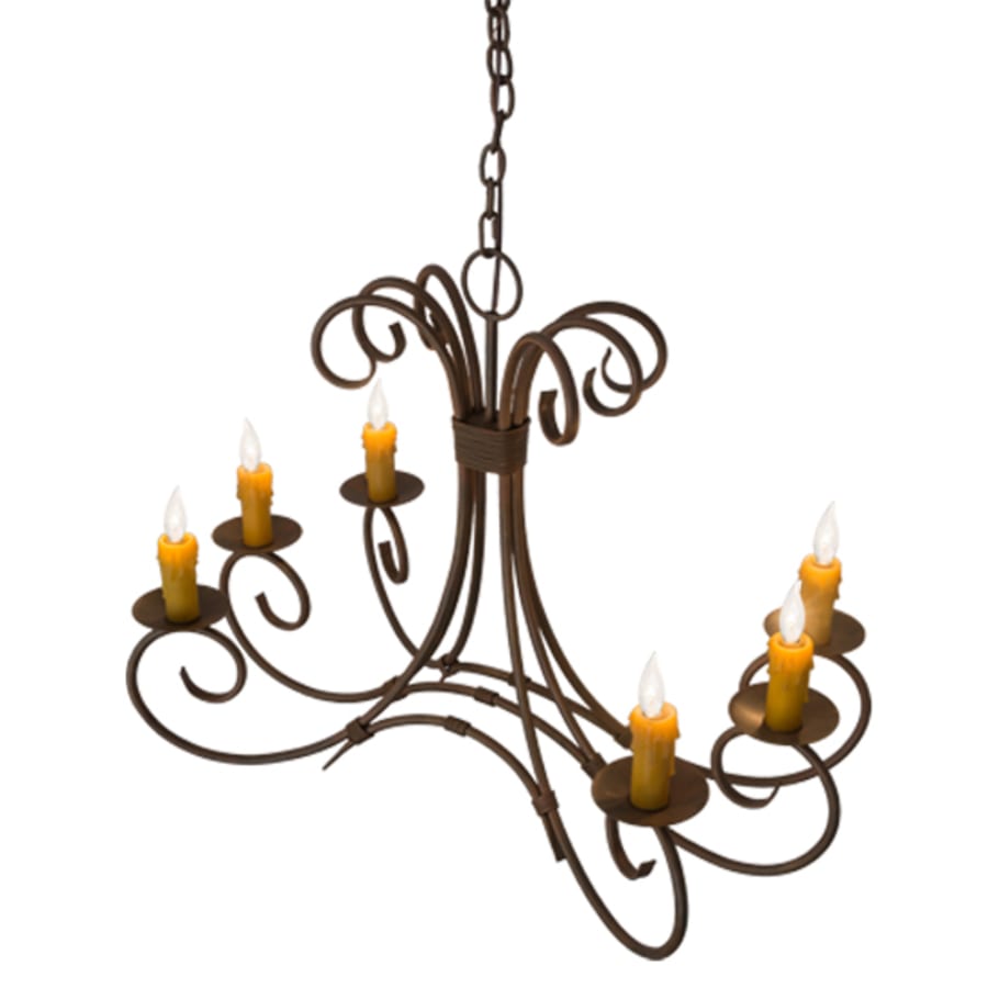 Meyda Tiffany Long Elon 6 Light 36" Wide Taper Candle Style Chandelier