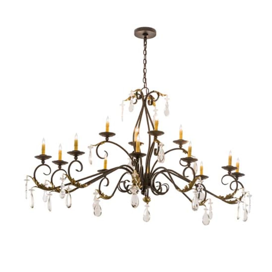 Meyda Tiffany Long Windsor 14 Light 38" Wide Crystal Candle Style Chandelier