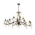 Meyda Tiffany Long Windsor 14 Light 38" Wide Crystal Candle Style Chandelier