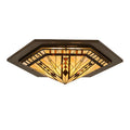 Meyda Tiffany Sonoma 6 Light 36" Wide Flush Mount Ceiling Fixture - Bronze Finish
