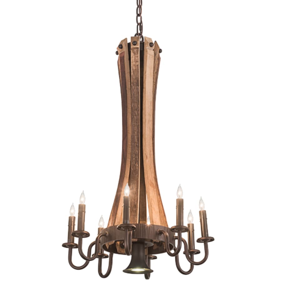 Meyda Tiffany Barrel Stave Madera 9 Light 20" Wide Taper Candle Style Chandelier