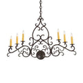 Meyda Tiffany Long Meredith 6 Light 36" Wide Taper Candle Linear Chandelier