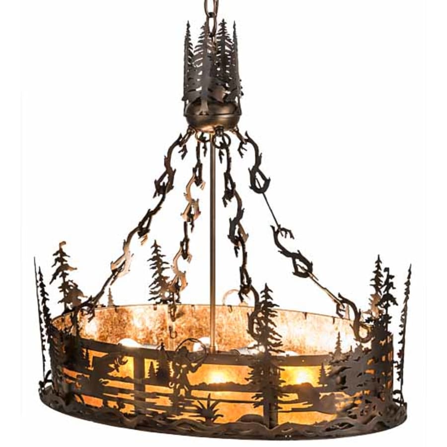 Meyda Tiffany 8 Light 30" Wide Abstract Linear Pendant