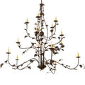 Meyda Tiffany Oak Leaf 15 Light 72" Wide Taper Candle Style Chandelier