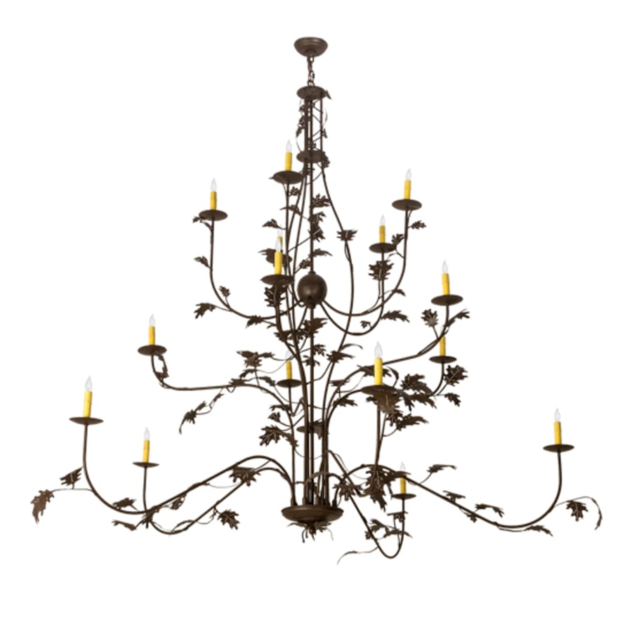 Meyda Tiffany Oak Leaf 15 Light 72" Wide Taper Candle Style Chandelier