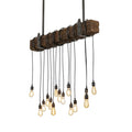 Meyda Tiffany 15 Light 48" Wide Wood Linear Pendant