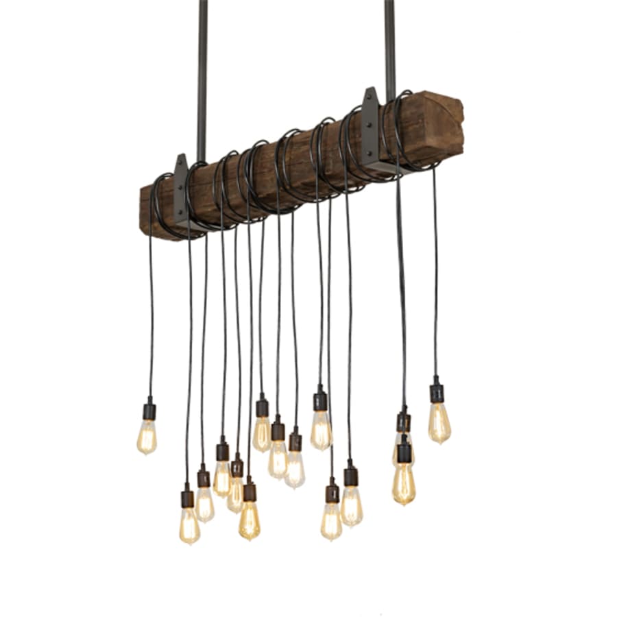 Meyda Tiffany 15 Light 48" Wide Wood Linear Pendant