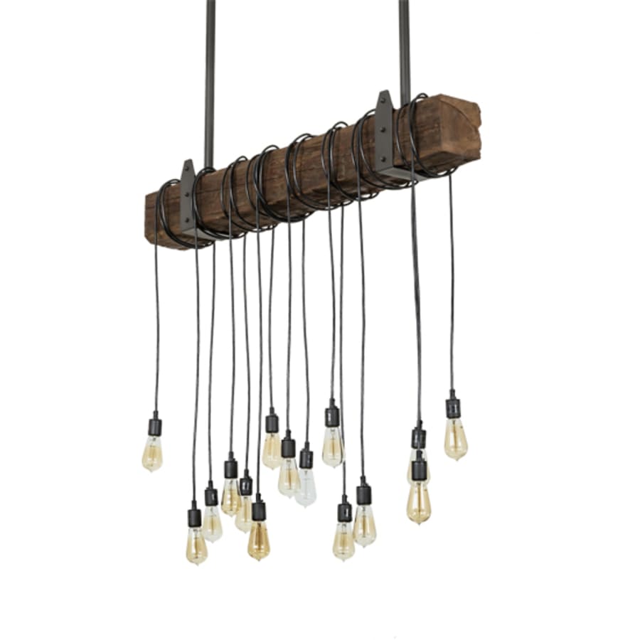 Meyda Tiffany 15 Light 48" Wide Wood Linear Pendant