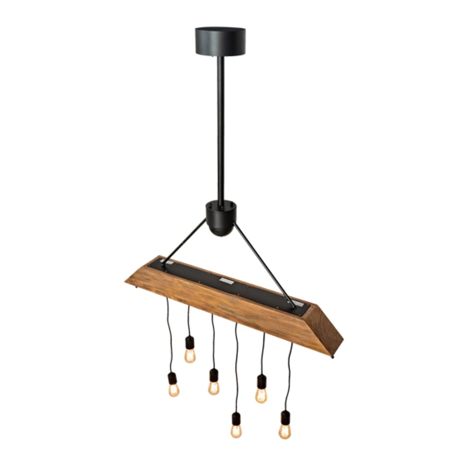 Meyda Tiffany 6 Light 44" Wide Wood Linear Pendant
