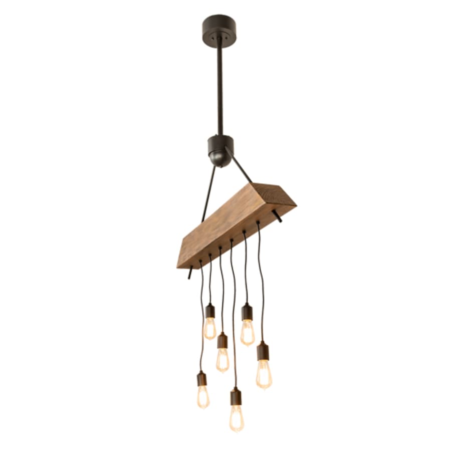 Meyda Tiffany 6 Light 44" Wide Wood Linear Pendant