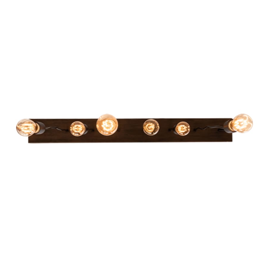 Meyda Tiffany 6 Light 44" Wide Wood Linear Pendant