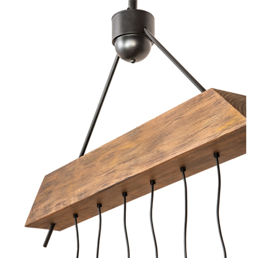 Meyda Tiffany 6 Light 44" Wide Wood Linear Pendant