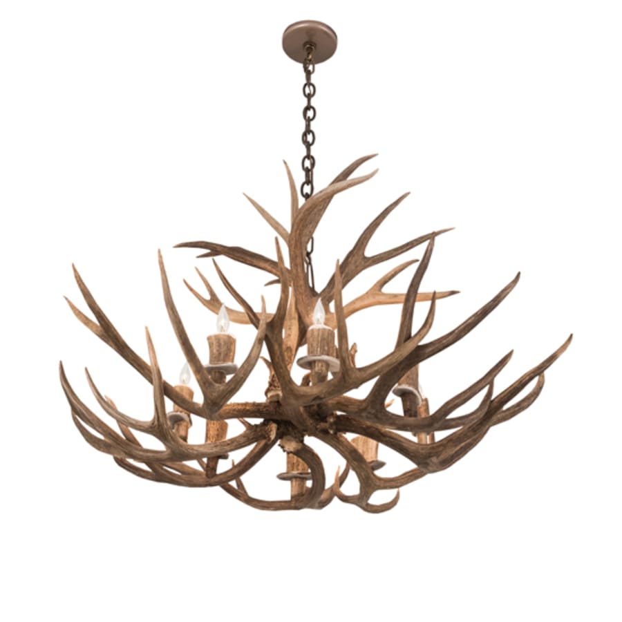 Meyda Tiffany Antlers 8 Light 38" Wide Antler Candle Style Chandelier