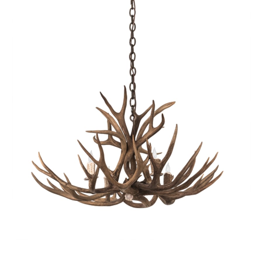 Meyda Tiffany Antlers 4 Light 33" Wide Antler Candle Style Chandelier