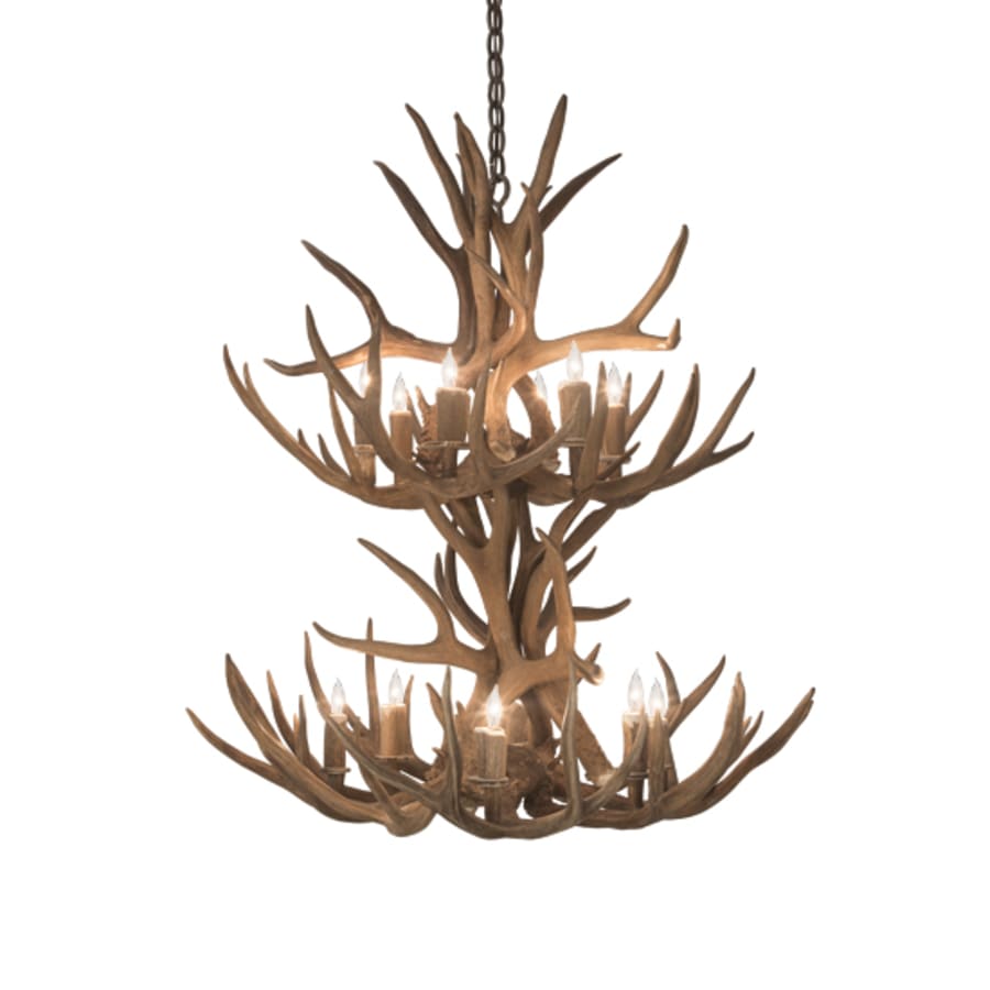Meyda Tiffany Antlers 12 Light 34" Wide Antler Candle Style Chandelier